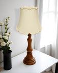 18" Ivory Empire Slanted Cylinder Scroll Edge Silk Lampshade