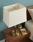 16" Off White Throwback Rectangle Linen Lampshade