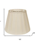 16" Ivory Slanted Crimped Box Shantung Lampshade