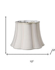 12" Cream Melon Scallop Shantung Lampshade