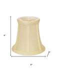6" Ivory Slanted Set of 6 Chandelier Dupioni Lampshades