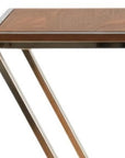 Stylish Asymmetrical Wood and Metal Z shaped Side Table