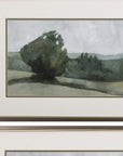 Set of Two Green Trees Framed Art