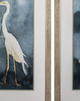Set of Two Teal Blue Heron Framed Art