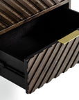 24" Solid Wood and Wood Two Drawer Nightstand