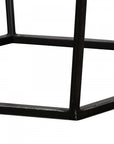 Modern Gray Concrete and Black Metal Hexagonal End Table