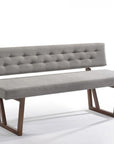 63" Gray and Brown Upholstered Linen Blend Dining Bench