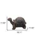 11" Dark Brown Tortoise Indoor Outdoor Statue