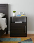 23" Black Wood Nightstand