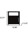 23" Black Wood Nightstand