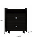 22" Wood Two Drawer Nightstand