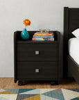 22" Wood Two Drawer Nightstand