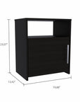 23" Black Wood Nightstand