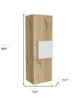 Light Oak and White Multi Purpose Vertical Hanging Cabinet