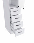 12" White Wood Linen Cabinet