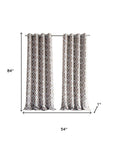 84" Taupe Trellis Black Out Window Curtain Panel