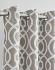 84" Taupe Trellis Black Out Window Curtain Panel