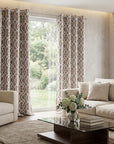 84" Taupe Trellis Black Out Window Curtain Panel