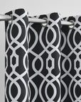 84" Jet Black Trellis Black Out Window Curtain Panel