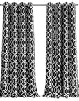 84" Jet Black Trellis Black Out Window Curtain Panel