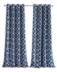 84" Navy Blue Trellis Black Out Window Curtain Panel