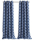 84” Navy Interlock Pattern Window Curtain Panel