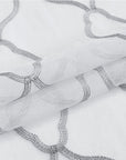 84” Silver Trellis Pattern Embroidered Window Curtain Panel