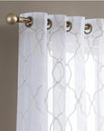 84” Charcoal Trellis Pattern Embroidered Window Curtain Panel