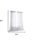 84” Charcoal Trellis Pattern Embroidered Window Curtain Panel