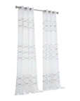 Set of Two 84" White Wave Embroidered Window Panels