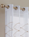 Set of Two 84" Gold Wave Embroidered Window Panels