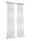 Set of Two 84" Gold Wave Embroidered Window Panels