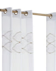 Set of Two 84" Gold Wave Embroidered Window Panels