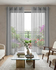 Set of Two 84" Silver Solid Modern Window Panels