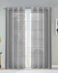 Set of Two 84" Silver Solid Modern Window Panels
