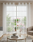 Set of Two 84" White Solid Modern Window Panels