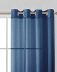 Set of Two 84" Blue Solid Modern Window Panels