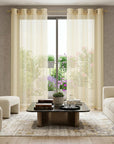 Set of Two 84" Beige Solid Modern Window Panels