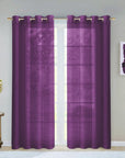 Set of Two 84" Purple Solid Modern Window Panels