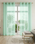 Set of Two 84" Aqua Solid Modern Window Panels