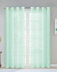 Set of Two 84" Aqua Solid Modern Window Panels