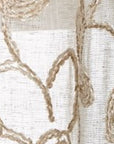 Set of Two 84" Tan Floral Embroidered Window Panels