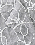 Set of Two 96" Silver Floral Embroidered Window Panels