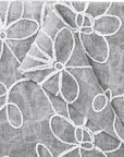 Set of Two 96" Silver Floral Embroidered Window Panels