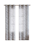Set of Two 96" Silver Floral Embroidered Window Panels