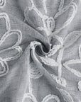 Set of Two 96" Silver Floral Embroidered Window Panels