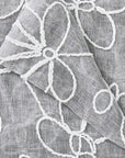 Set of Two 96" Silver Floral Embroidered Window Panels