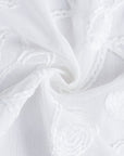 Set of Two 96" White Floral Embroidered Window Panels