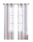 Set of Two 84" White Boho Embroidered Window Panels