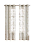 Set of Two 96" Beige Boho Embroidered Window Panels